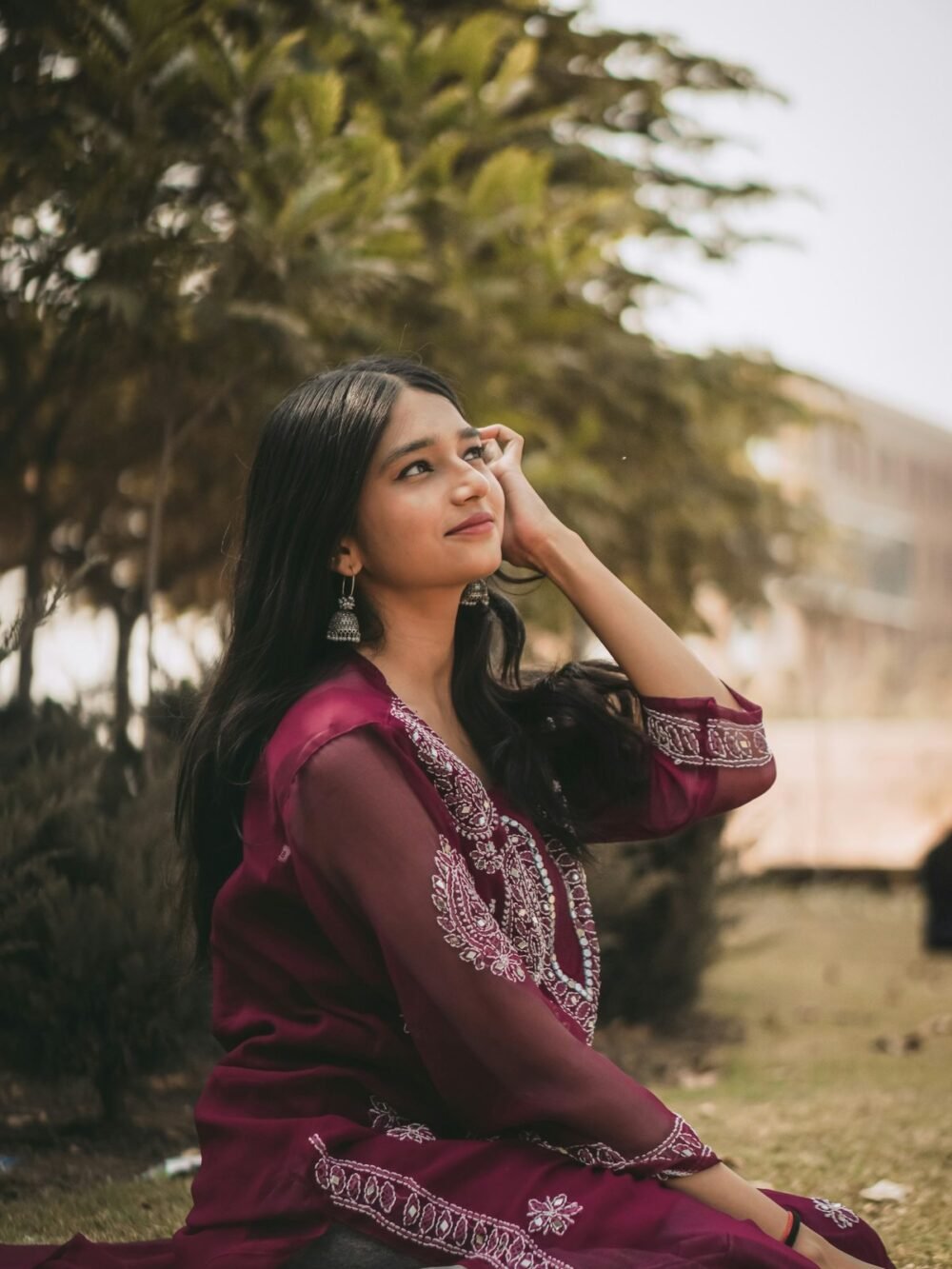 Mulberry Chikankari Georgette Kurta - photo 2