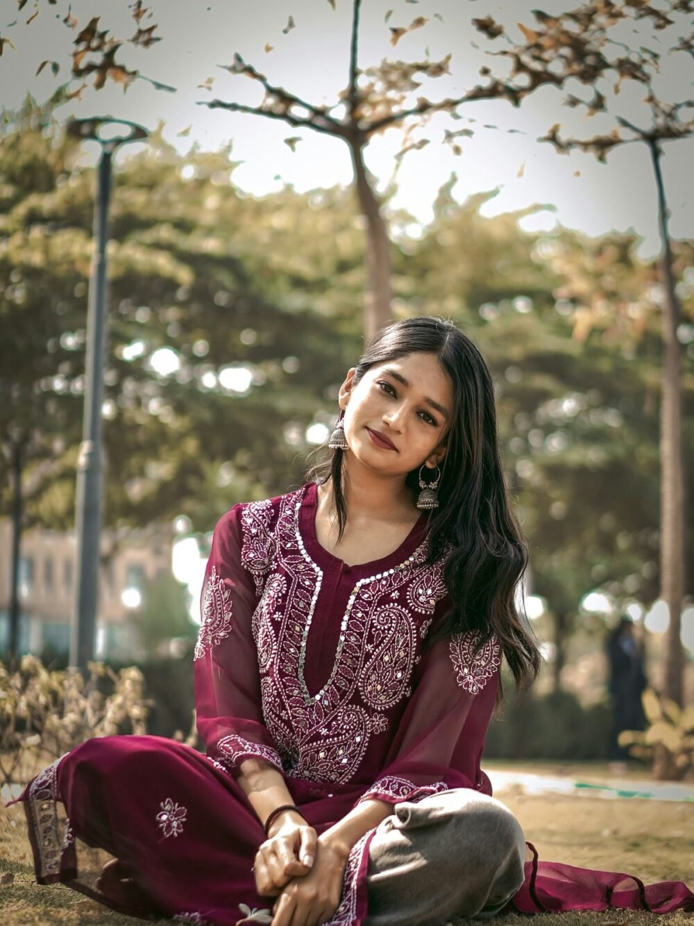Mulberry Chikankari Georgette Kurta - photo 3